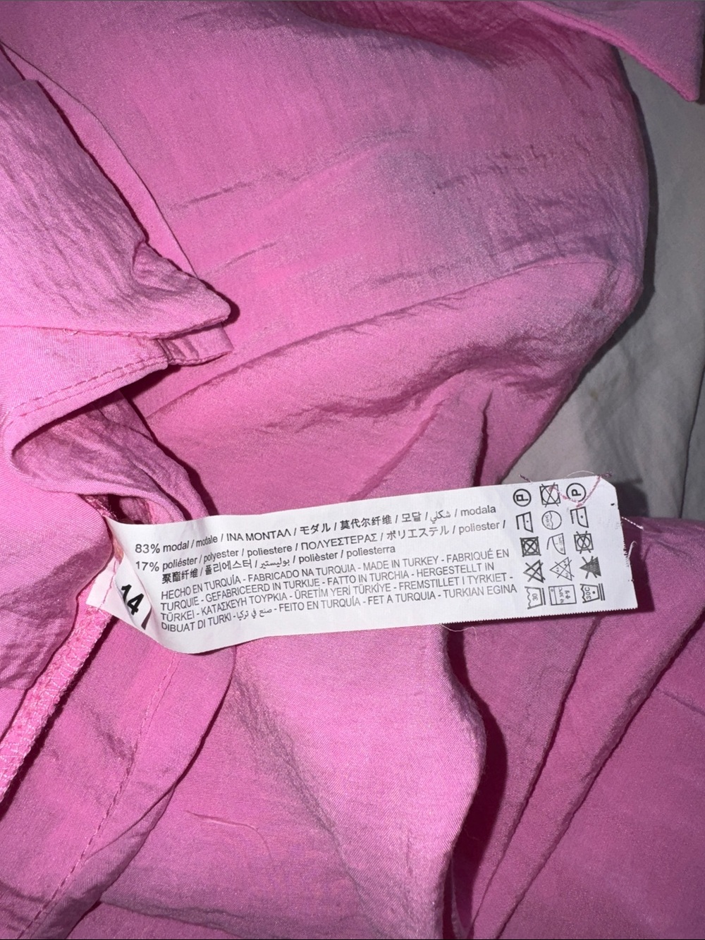 Zara Pink Twist-Front Collared Blouse - Picture 2 of 3